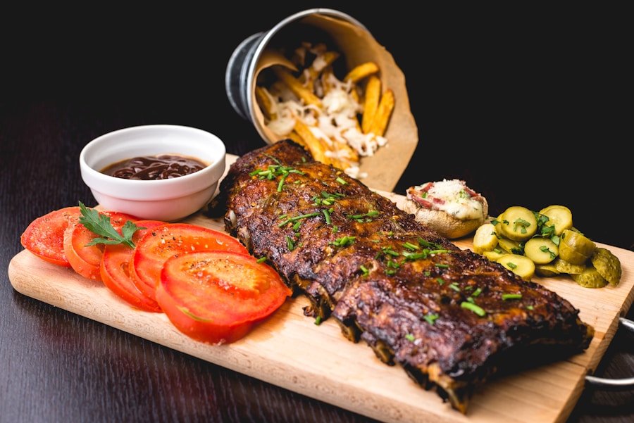 Sliced roast with greens and rich sauce